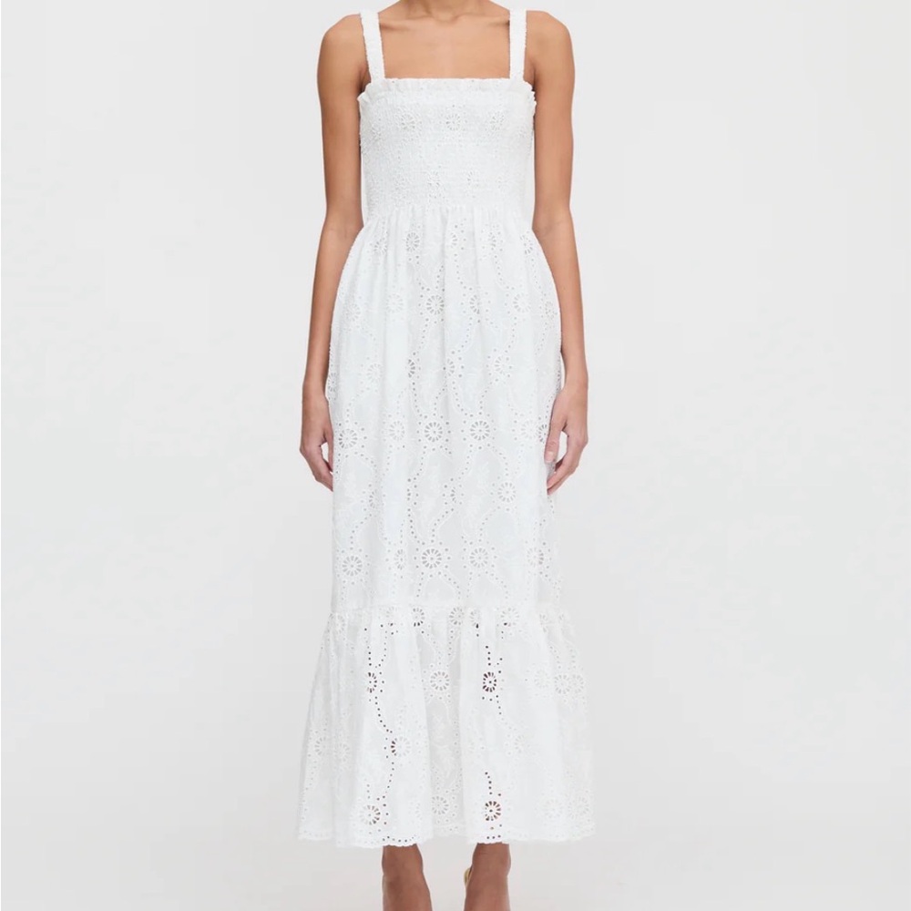 NWT Hill House White Eyelet Midi Dress